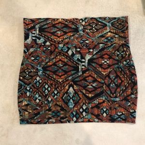 Tribal Print Miniskirt - L